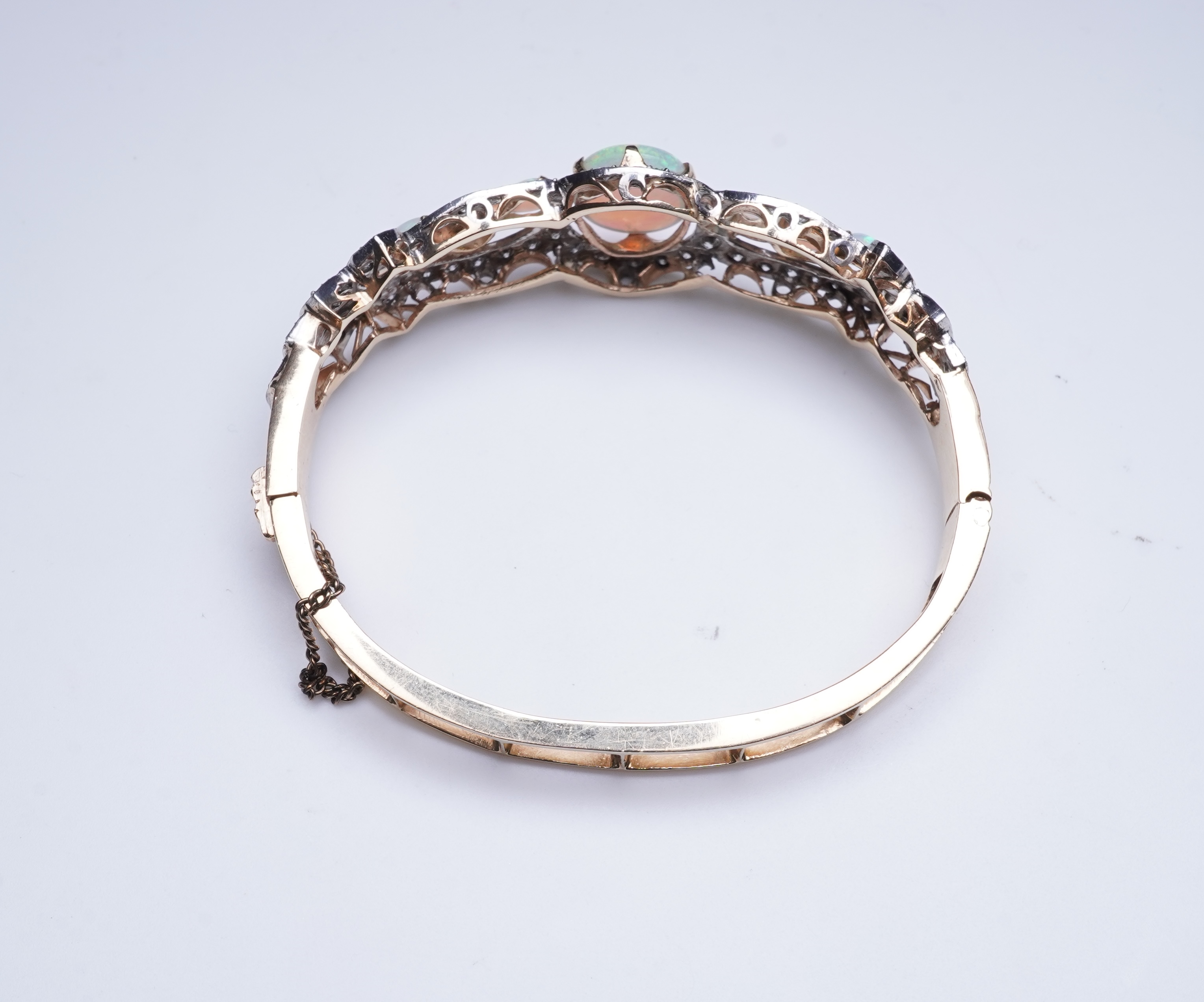 An opal and diamond bangle